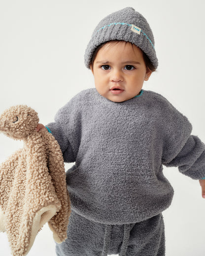 7 A.M. Enfant Fuzzy Boxy Sweater - Gris - Twinkle Twinkle Little One