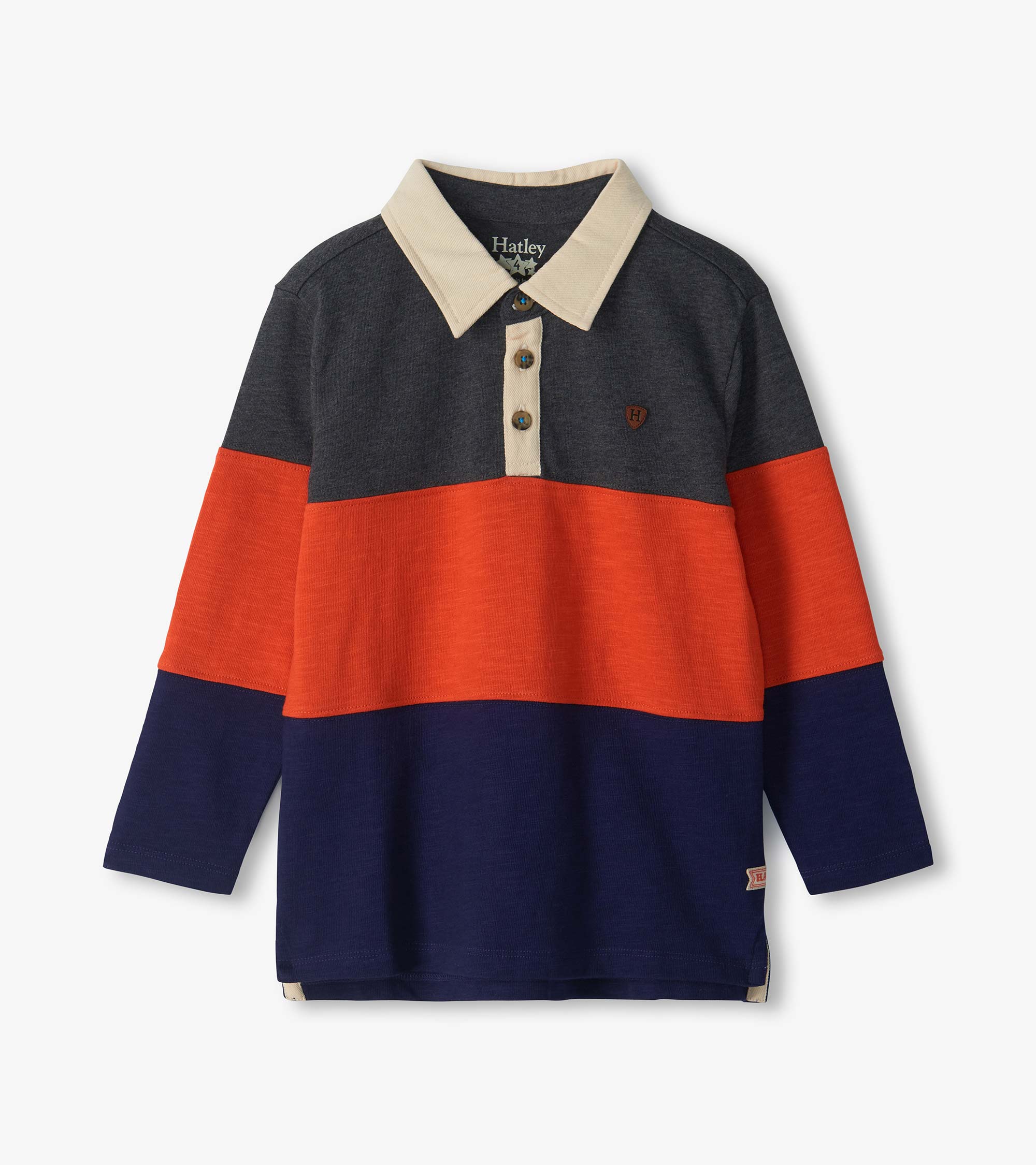 Blue Colourblock Polo Top