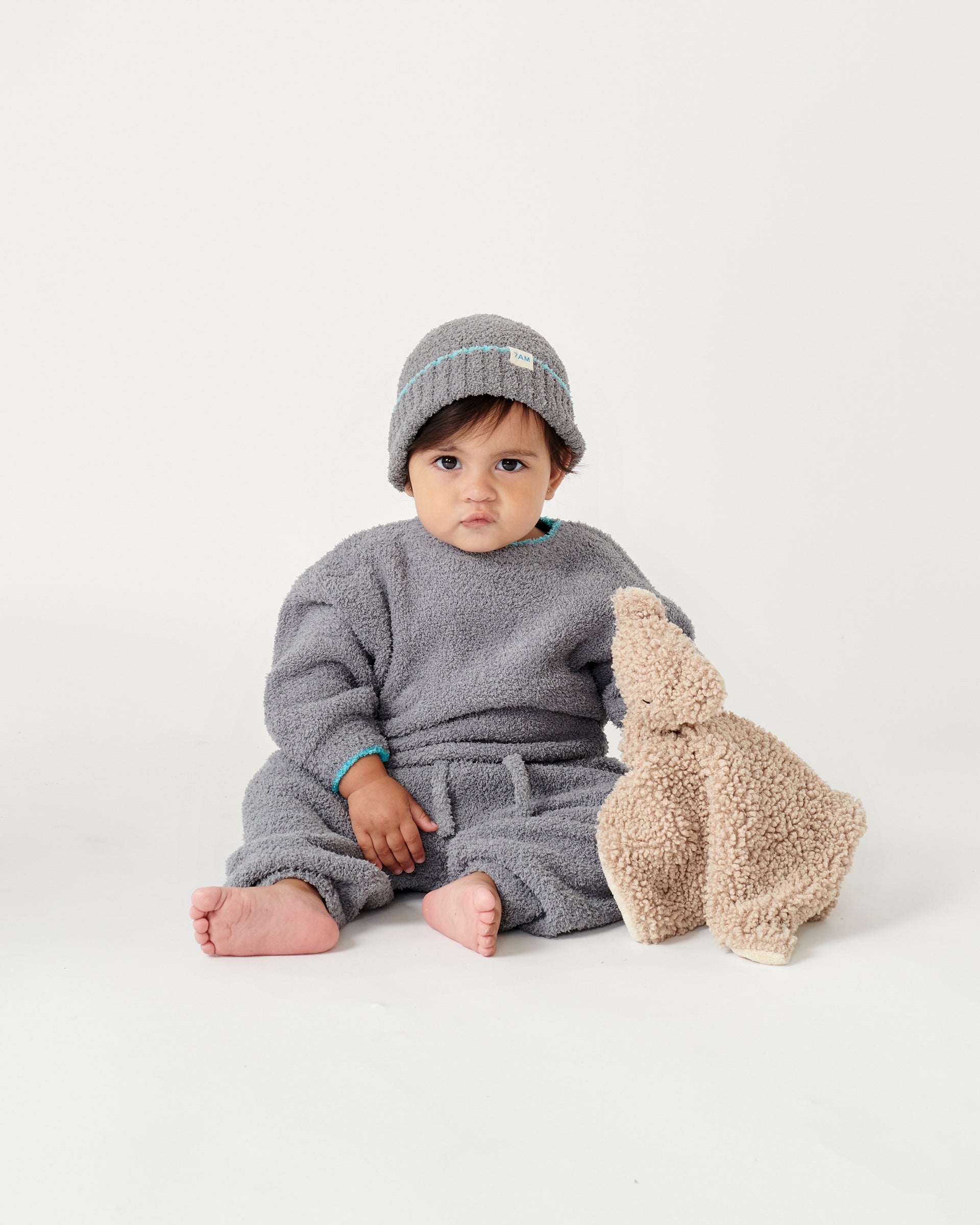 7 A.M. Enfant Fuzzy Boxy Sweater - Gris - Twinkle Twinkle Little One