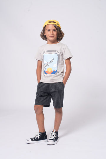 Preston Shorts - Black Squares - Twinkle Twinkle Little One