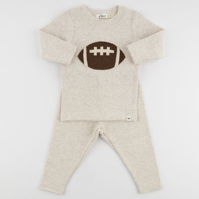 Football Applique 2 Piece Set - Malt
