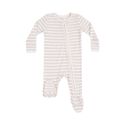 Tan Stripe Oxford 2 Way Footie - Twinkle Twinkle Little One