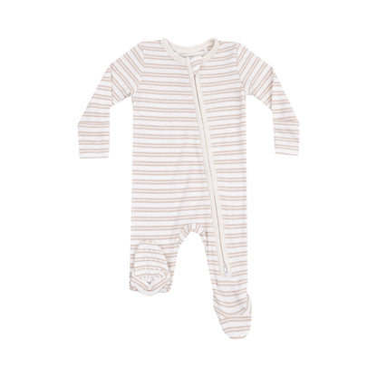 Tan Stripe Oxford 2 Way Footie - Twinkle Twinkle Little One