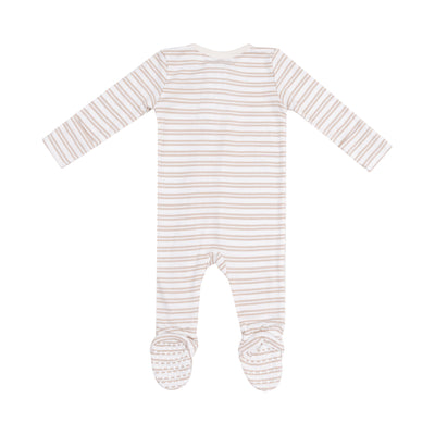 Tan Stripe Oxford 2 Way Footie - Twinkle Twinkle Little One