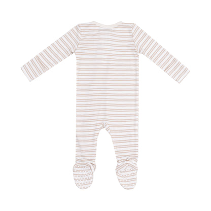 Tan Stripe Oxford 2 Way Footie - Twinkle Twinkle Little One