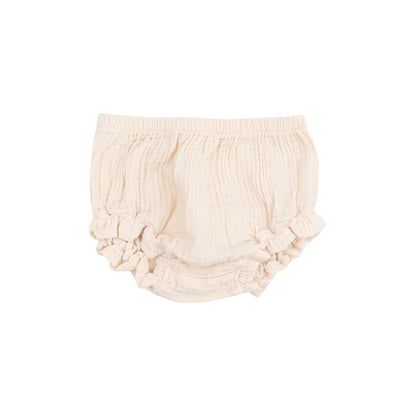 Solid Muslin White Swan Ruffle Strap Smocked Top & Diaper Cover - Twinkle Twinkle Little One