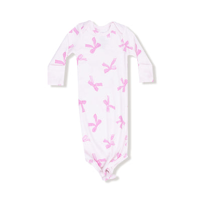 Pretty Bows Ribbed Knotted Gown - Twinkle Twinkle Little One