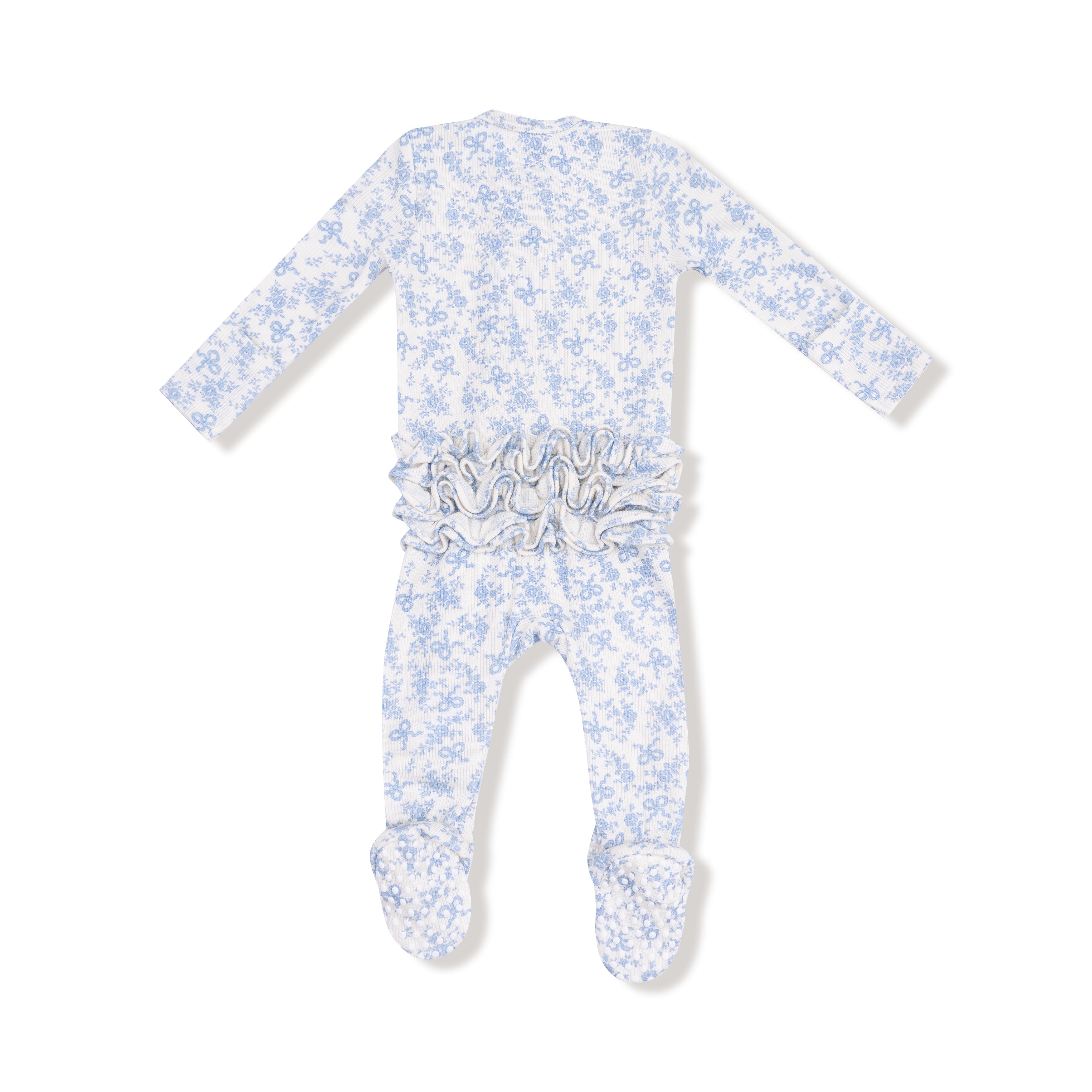 Romi Floral 2 Way Ruffle Back Zipper Footie - Twinkle Twinkle Little One