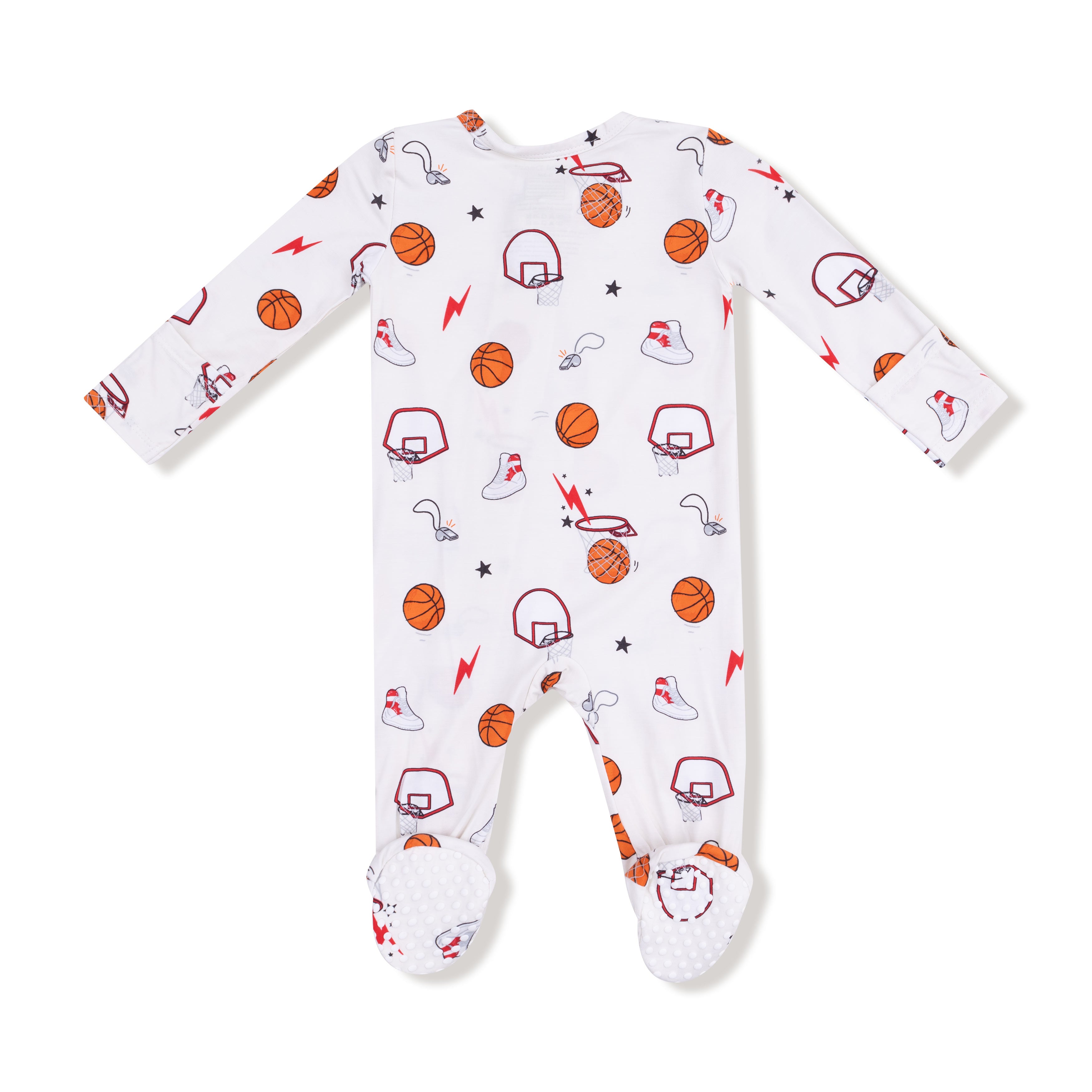 Basketball Uni 2 Way Zipper Footie - Twinkle Twinkle Little One