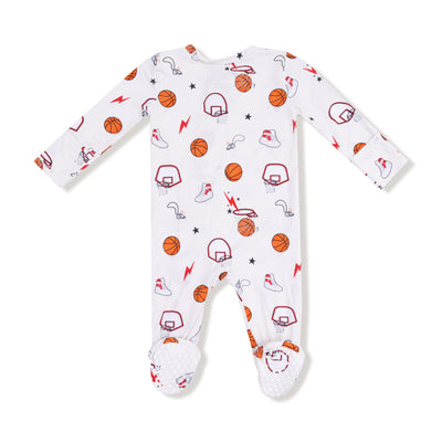Basketball Uni 2 Way Zipper Footie - Twinkle Twinkle Little One