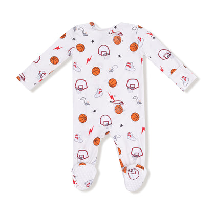 Basketball Uni 2 Way Zipper Footie - Twinkle Twinkle Little One