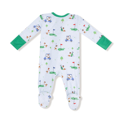 Dog Gone Blue 2 Way Zipper Footie - Twinkle Twinkle Little One