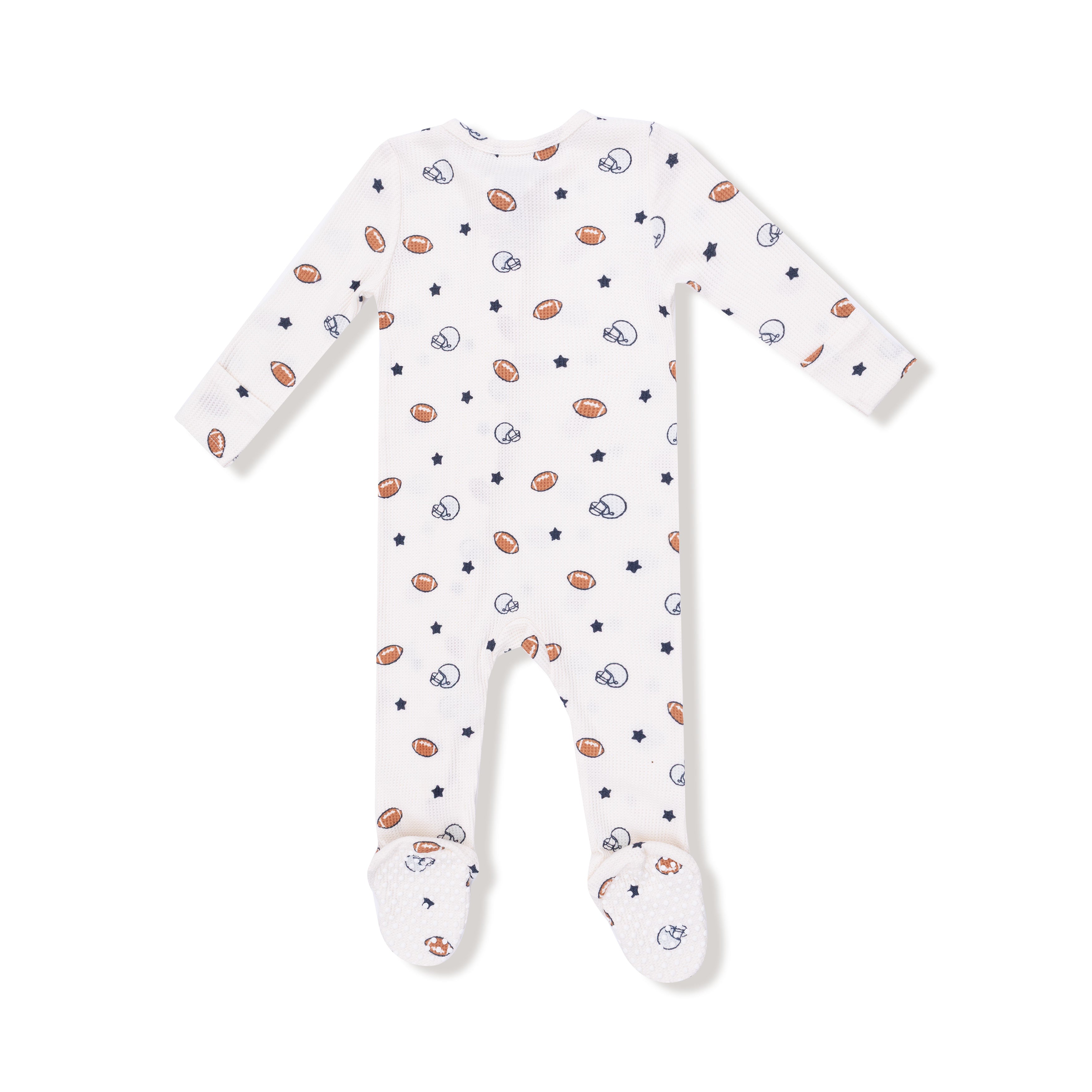 Footballs & Stars 2 Way Zipper Footie - Twinkle Twinkle Little One