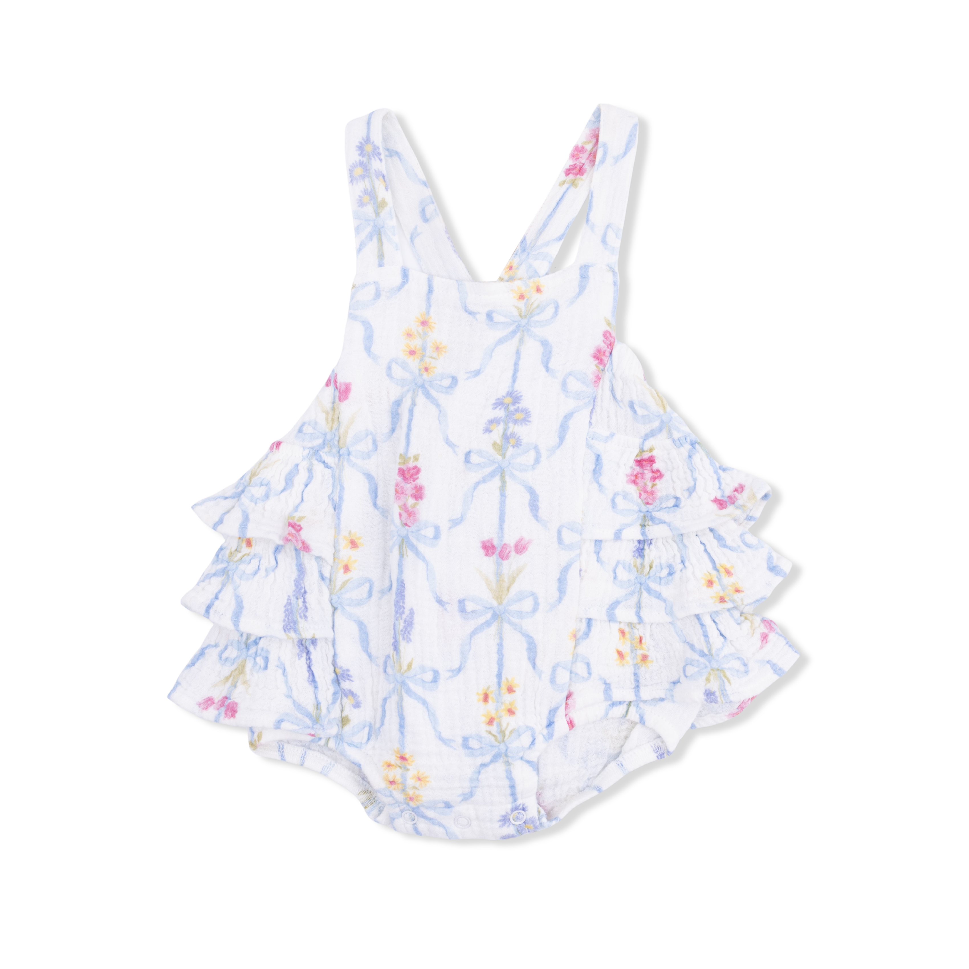 Ribbon Bouquets Ruffle Sunsuit