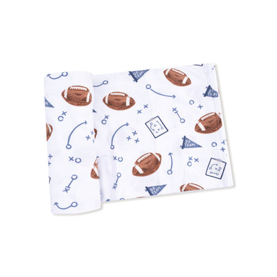 Touchdown Time Navy Swaddle Blanket - Twinkle Twinkle Little One