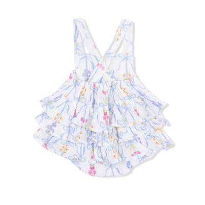 Ribbon Bouquets Ruffle Sunsuit
