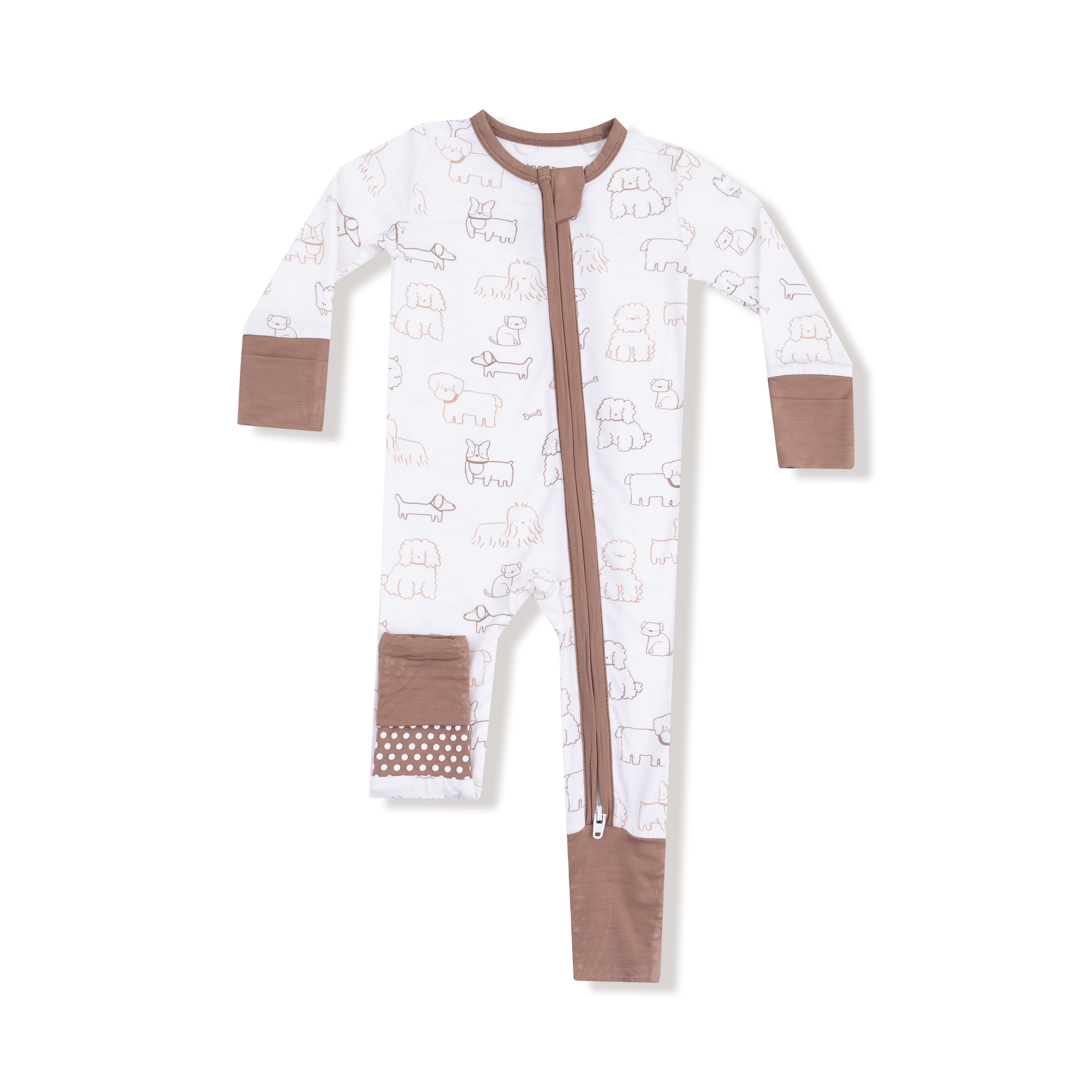 Neutral Pups 2 Way Zipper Romper - Twinkle Twinkle Little One