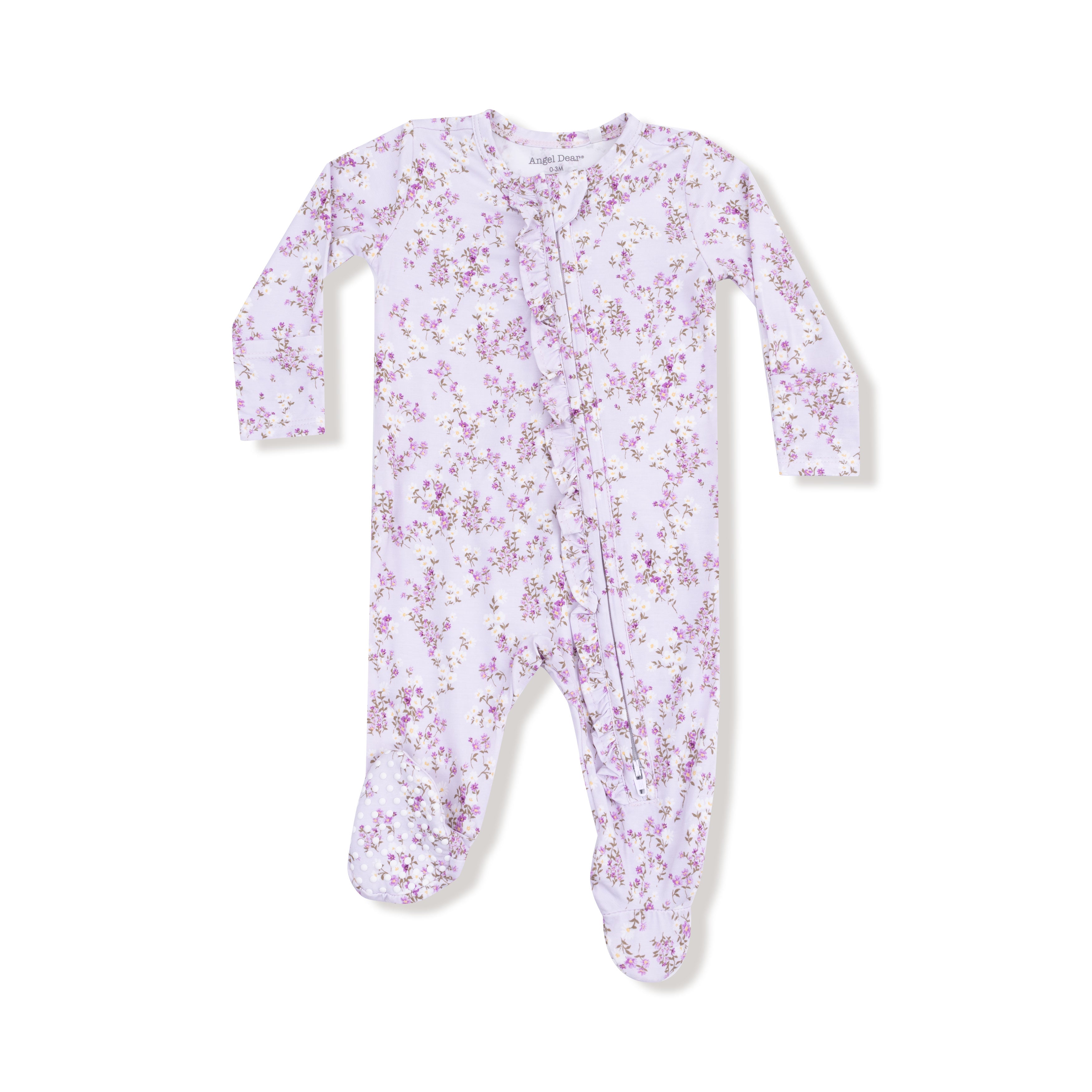 Sweet Dream Florals 2 Way Ruffle Back Zipper Footie - Twinkle Twinkle Little One