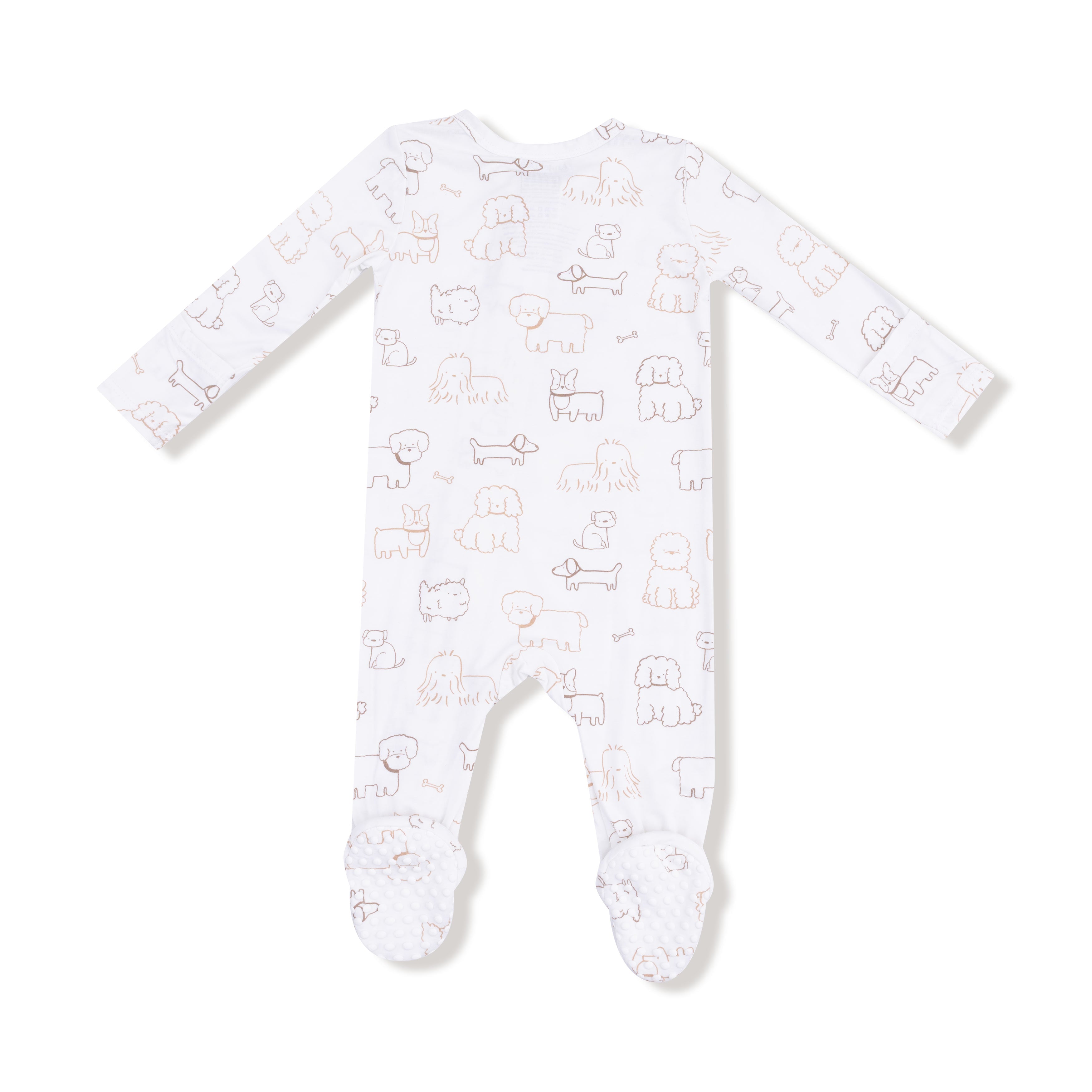Neutral Pups 2 Way Zipper Footie - Twinkle Twinkle Little One
