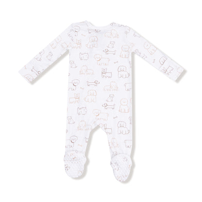 Neutral Pups 2 Way Zipper Footie - Twinkle Twinkle Little One