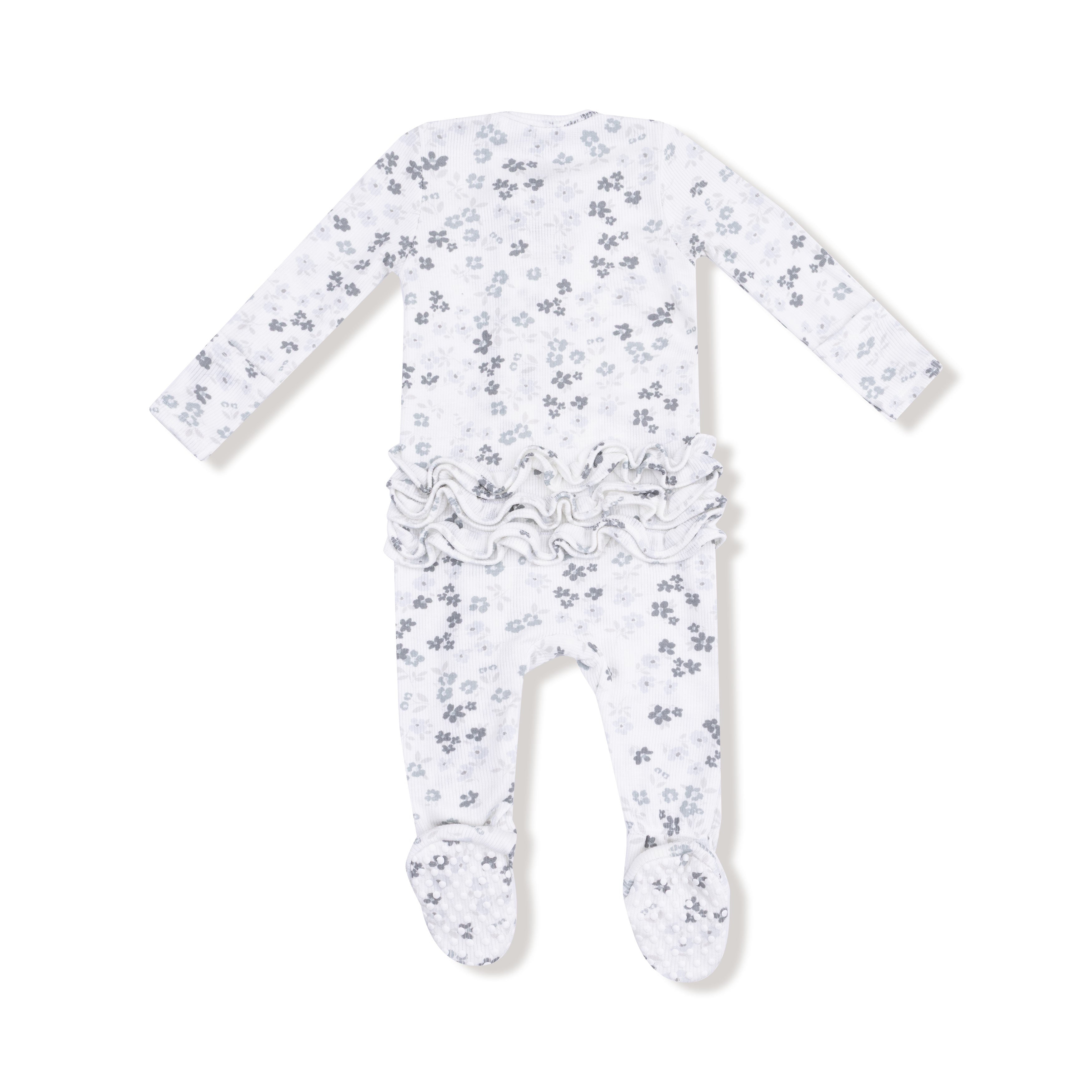 Caroline's Calico 2 Way Ruffle Back Zipper Footie - Twinkle Twinkle Little One
