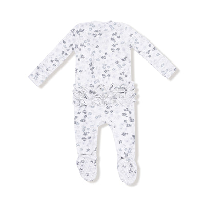 Caroline's Calico 2 Way Ruffle Back Zipper Footie - Twinkle Twinkle Little One