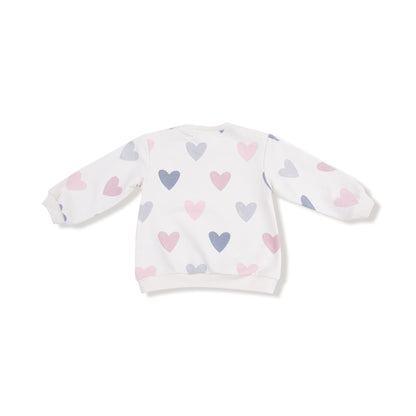 Hearts French Terry Puffy Long Sleeve Oversized Sweatshirt & Legging Set - Twinkle Twinkle Little One
