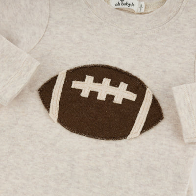 Football Applique 2 Piece Set - Malt