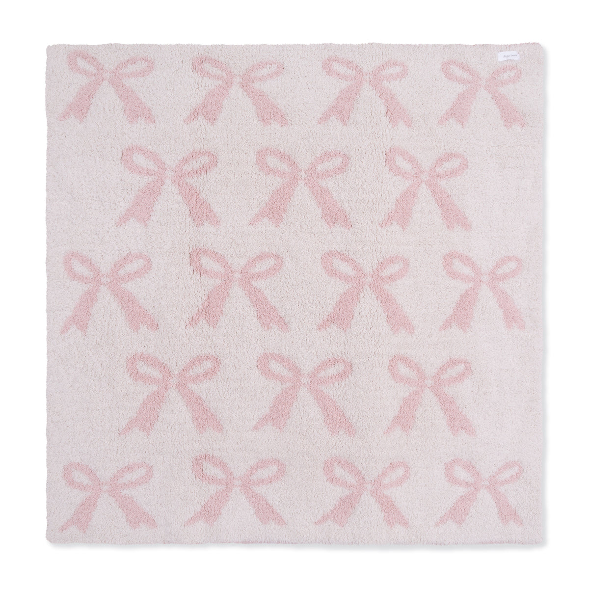 Chenille Blush Bow Blanket