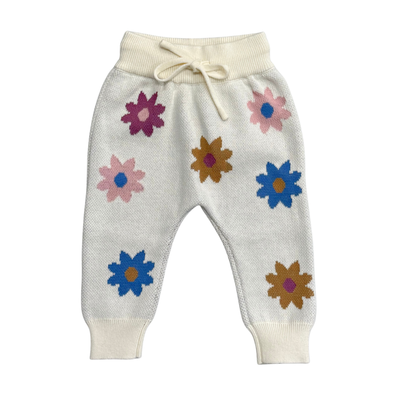 Flower Pop Knit Sweater and Knit Pant Set