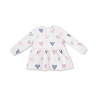 Hearts French Terry Drop Waist Dress - Twinkle Twinkle Little One