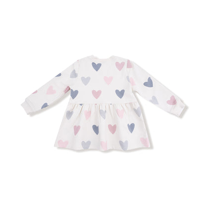 Hearts French Terry Drop Waist Dress - Twinkle Twinkle Little One