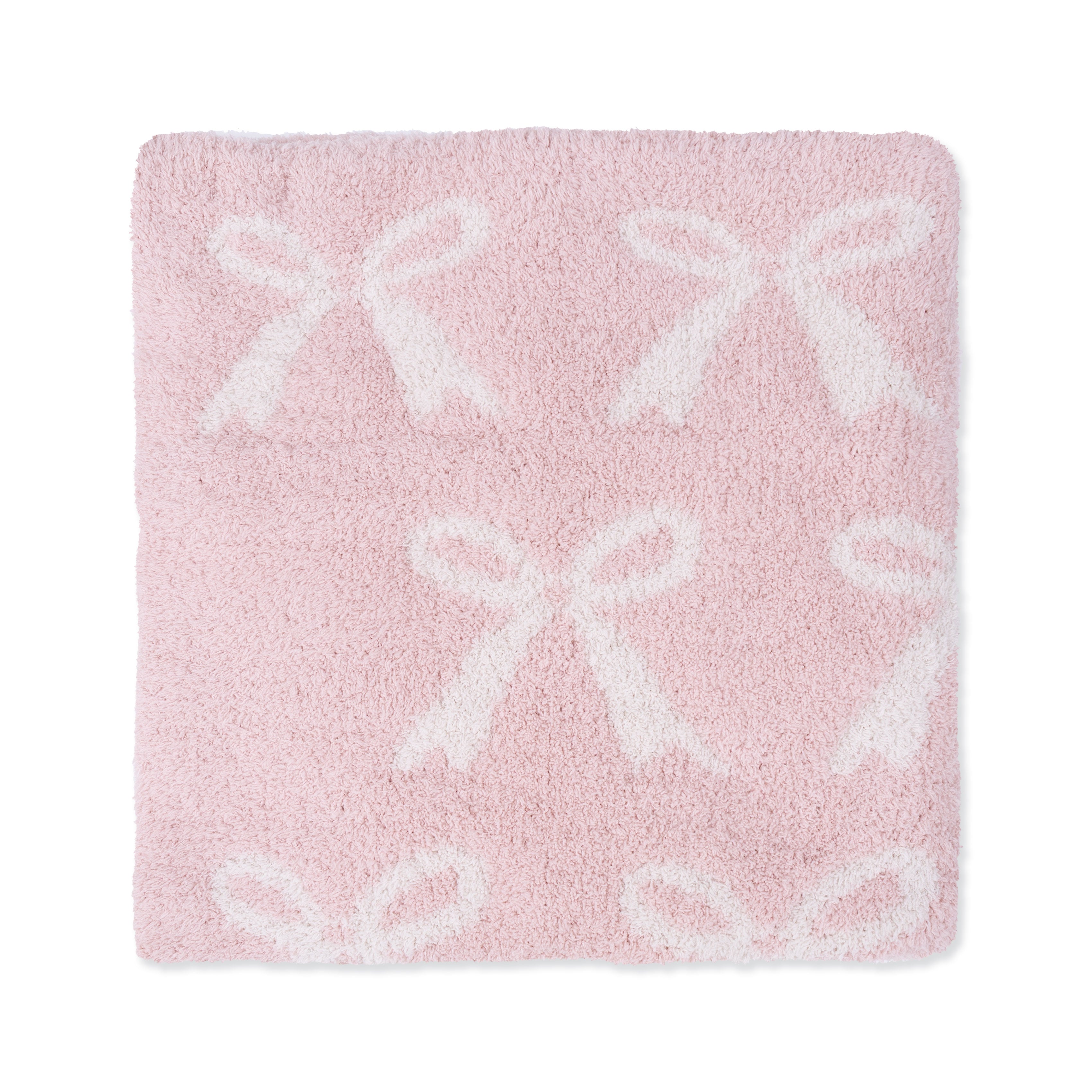 Chenille Blush Bow Blanket