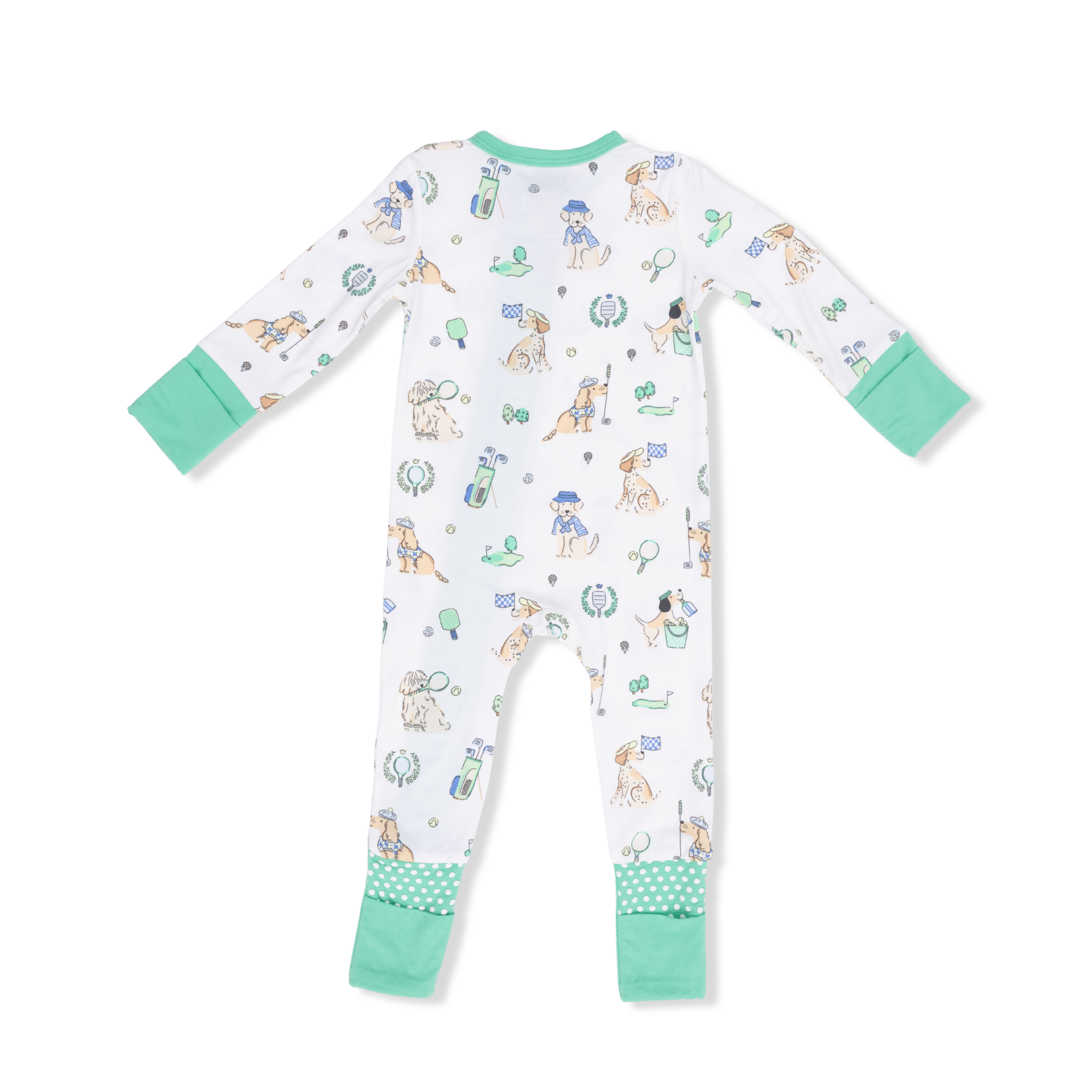 Country Club Dogs Neutral 2 Way Zipper Convertible Romper