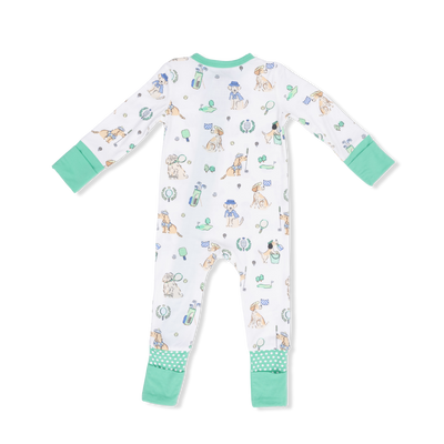 Country Club Dogs Neutral 2 Way Zipper Convertible Romper