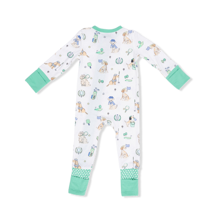 Country Club Dogs Neutral 2 Way Zipper Convertible Romper
