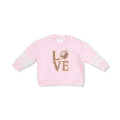 Varsity Pink Cozy Drop Sleeve Sweatshirt with Varsity Stripes - Twinkle Twinkle Little One