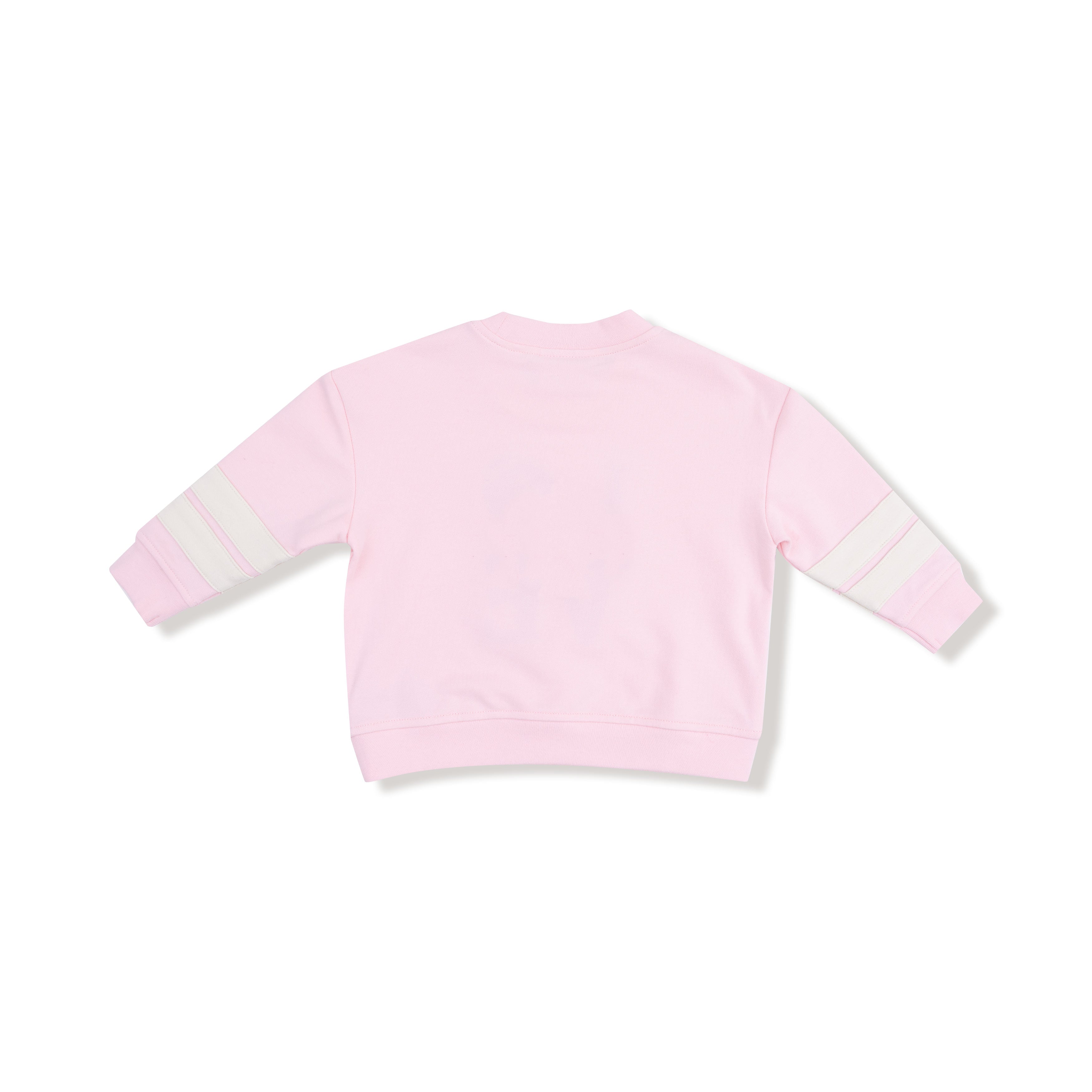 Varsity Pink Cozy Drop Sleeve Sweatshirt with Varsity Stripes - Twinkle Twinkle Little One