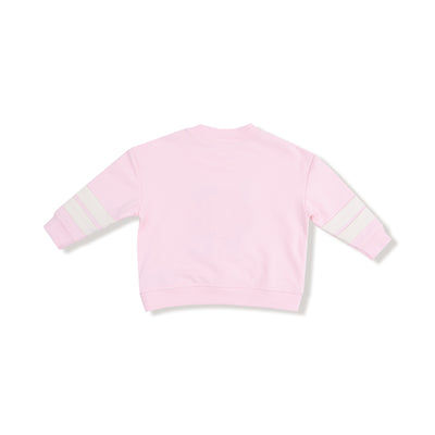 Varsity Pink Cozy Drop Sleeve Sweatshirt with Varsity Stripes - Twinkle Twinkle Little One