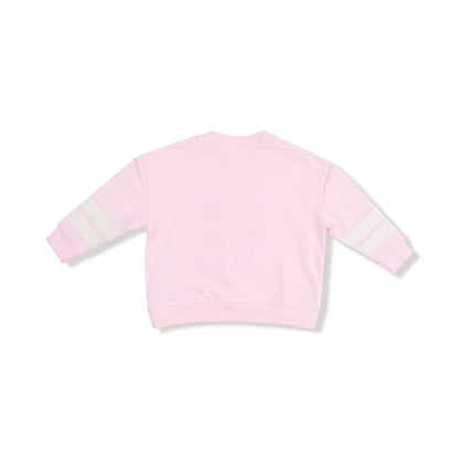Varsity Pink Cozy Drop Sleeve Sweatshirt with Varsity Stripes - Twinkle Twinkle Little One