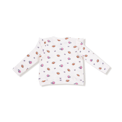 Footballs and Bows Ruffle Waffle Top and Waffle Flare Pant - Twinkle Twinkle Little One