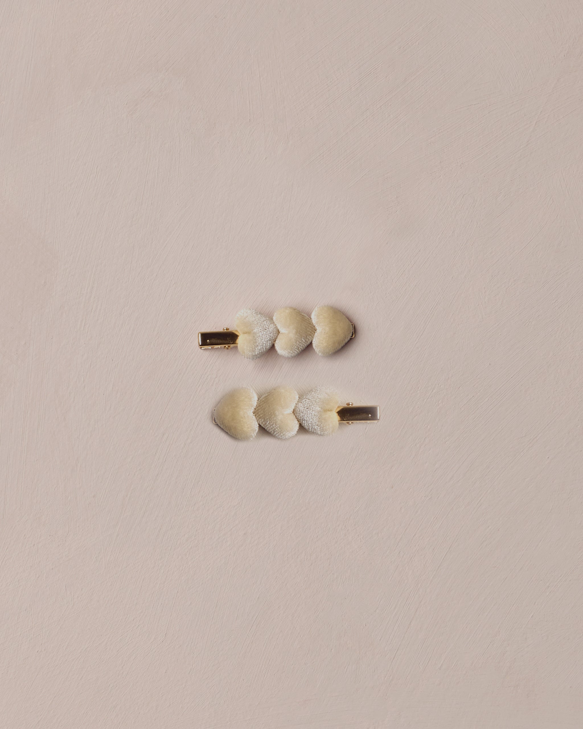 Velvet Heart Clips | Ecru - Twinkle Twinkle Little One