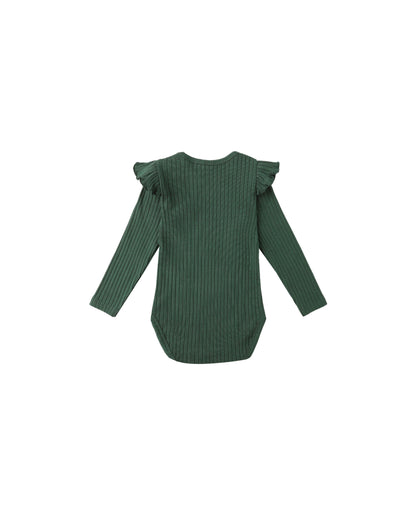 Shoulder Ruffle Bodysuit || Green - Twinkle Twinkle Little One