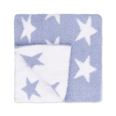 Chenille Dusty Blue Star Blanket