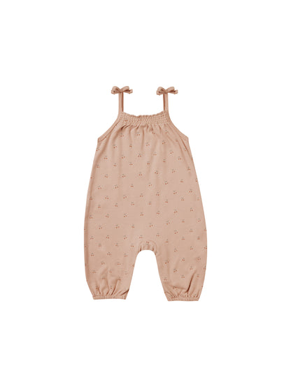 Smocked Jumpsuit - Cherries - Twinkle Twinkle Little One