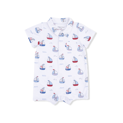 Bubbly Sailboats Blue Polo Shortie