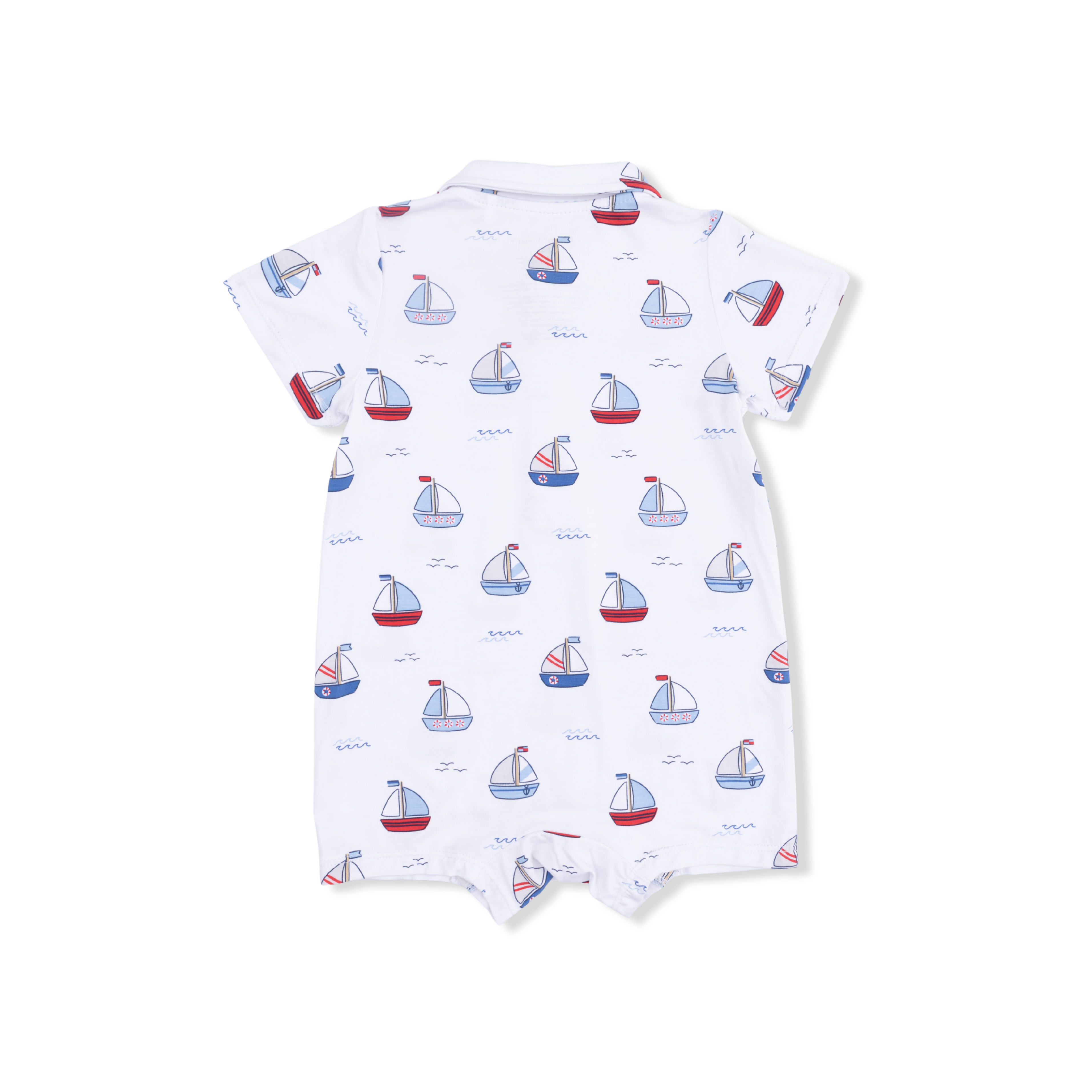 Bubbly Sailboats Blue Polo Shortie