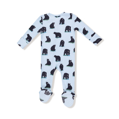 Black Bears 2 Way Zipper Footie - Twinkle Twinkle Little One