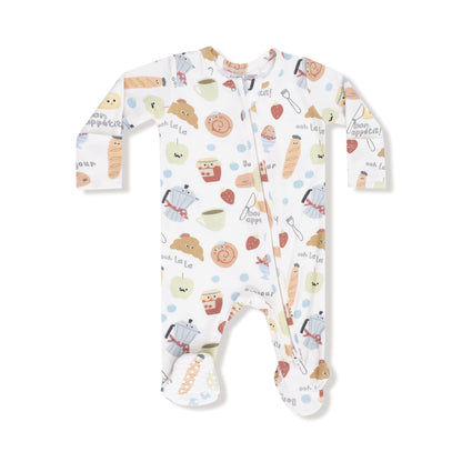 Bonjour Breakfast 2 Way Zipper Footie - Twinkle Twinkle Little One