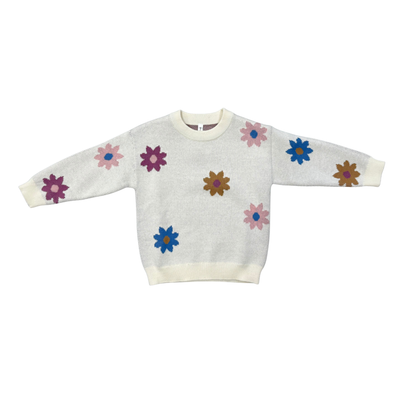 Flower Pop Knit Sweater and Knit Pant Set